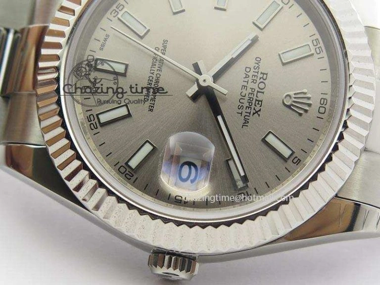 Efficient Datejust II 116334 SS 41mm Sliver Gray Dial Sticks Markers On SS Bracelet A 3892