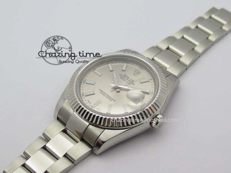 Efficient Datejust II 116334 SS 41mm Sliver Gray Dial Sticks Markers On SS Bracelet A 3892
