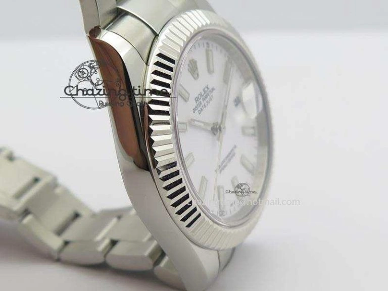Datejust II 116334 SS 41mm White Dial Sticks Markers On SS Bracelet A Bright 3893