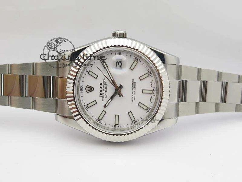 Datejust II 116334 SS 41mm White Dial Sticks Markers On SS Bracelet A Bright 3893