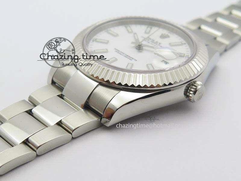 Datejust II 116334 SS 41mm White Dial Sticks Markers On SS Bracelet A Bright 3893