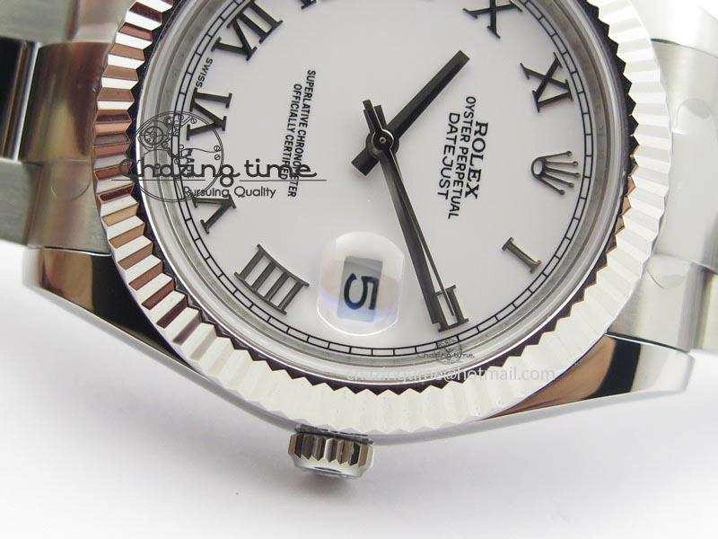 UrbanChic Datejust II 116334 SS 41mm White Roman Dial On SS Bracelet A 3862