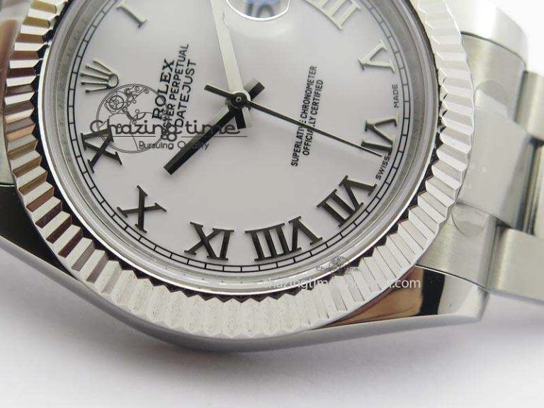 UrbanChic Datejust II 116334 SS 41mm White Roman Dial On SS Bracelet A 3862