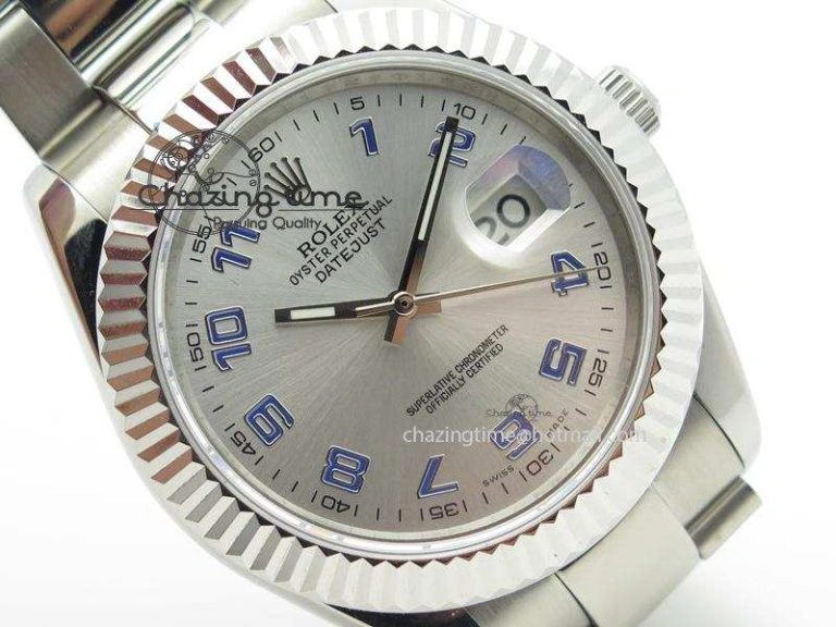 Chic Datejust II Silver Dial Blue Numeral On SS Bracelet 41MM A 3997