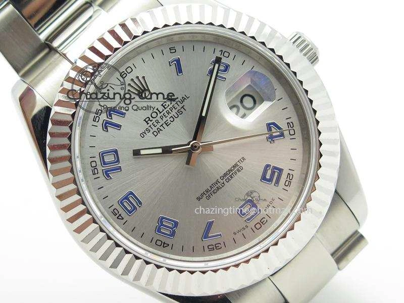 Chic Datejust II Silver Dial Blue Numeral On SS Bracelet 41MM A 3997