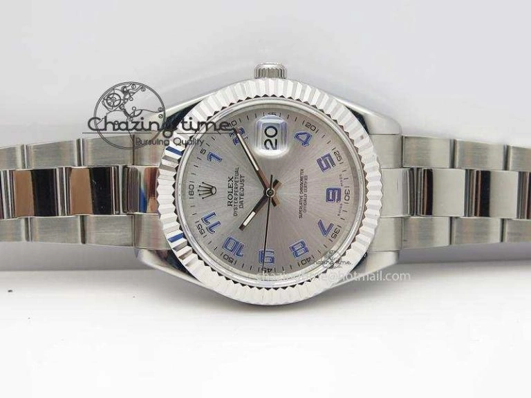 Chic Datejust II Silver Dial Blue Numeral On SS Bracelet 41MM A 3997