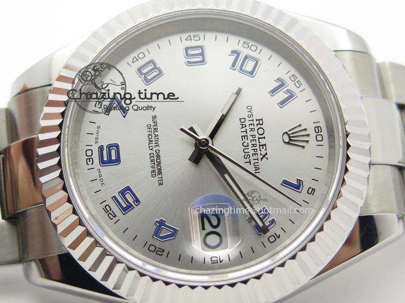 Chic Datejust II Silver Dial Blue Numeral On SS Bracelet 41MM A 3997