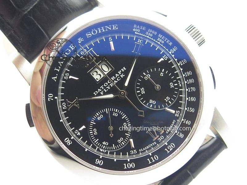 Tailored Datograph Flyback SS Black Dial On Black Leather Strap 4198