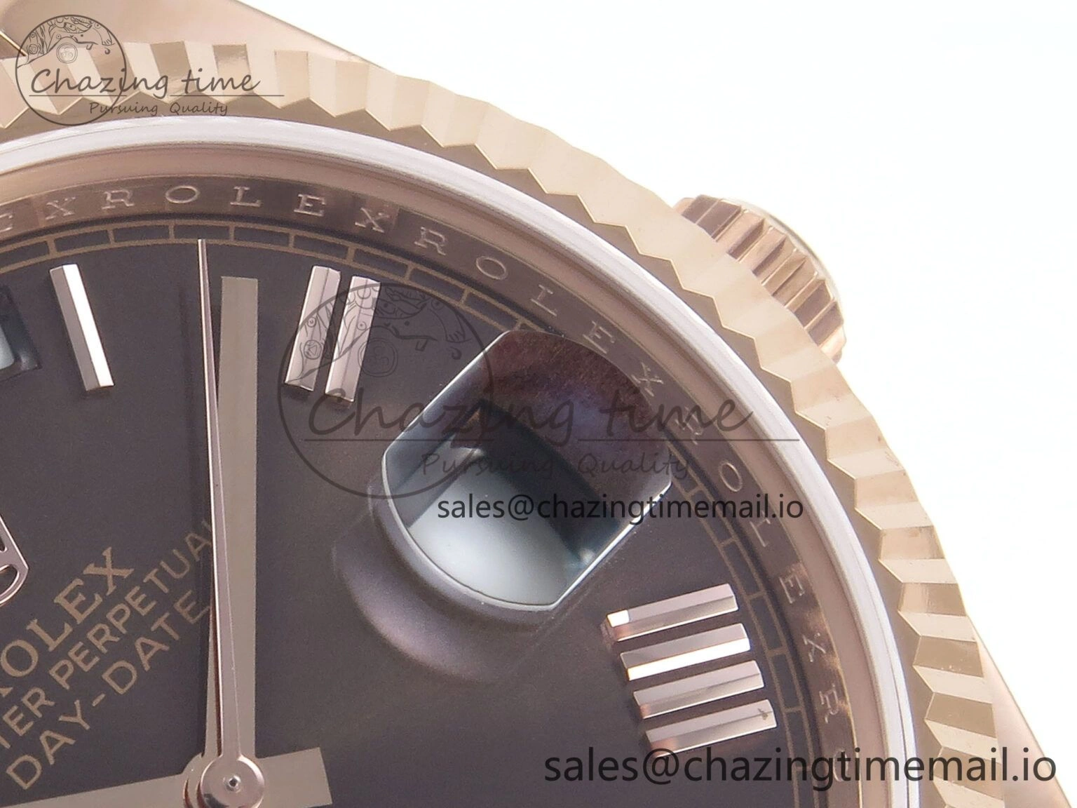 Trendsetting Day Date 128235 36mm RG KF 1:1 Best Edition Brown Roman Dial On President Bracelet A2836 (Gain Weight) 647