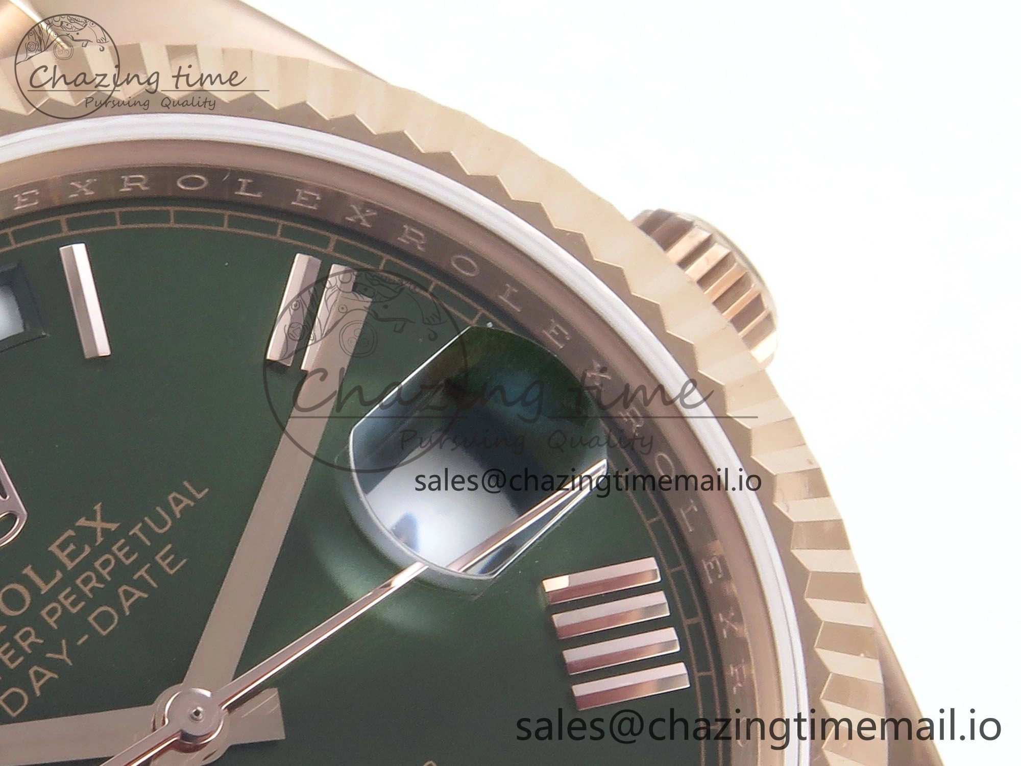 Seasonal Day Date 128235 36mm RG KF 1:1 Best Edition Green Roman Dial On President Bracelet A2836 (Gain Weight) 644