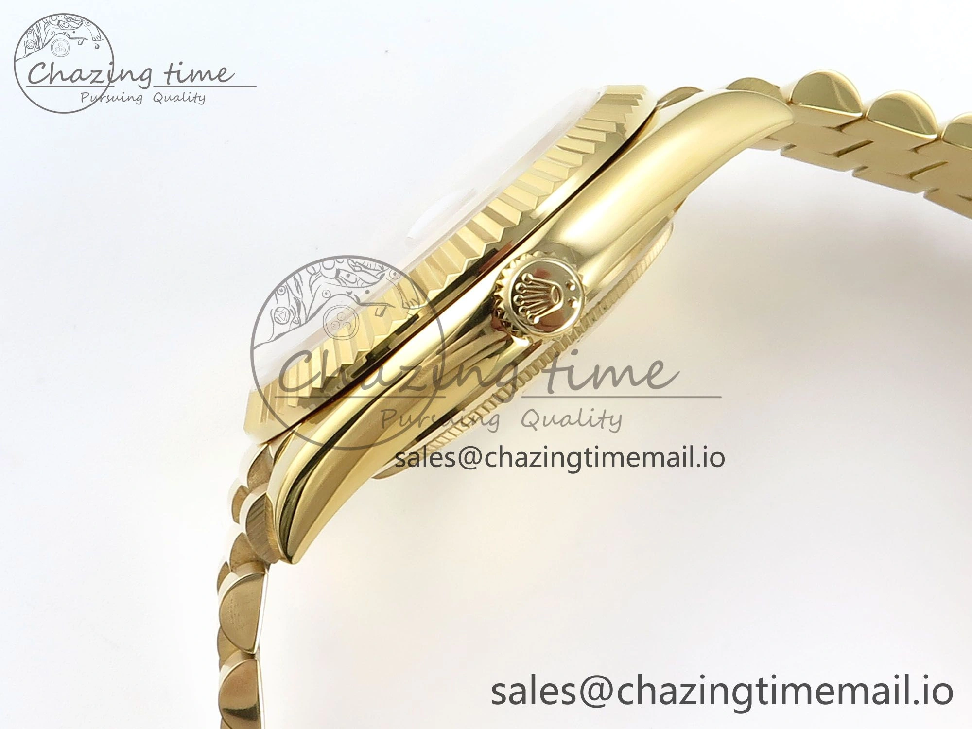 EasyCare Day Date 128238 36mm YG KF 1:1 Best Edition Gold Dial Stick Marker On President Bracelet A2836 (Gain Weight) 653