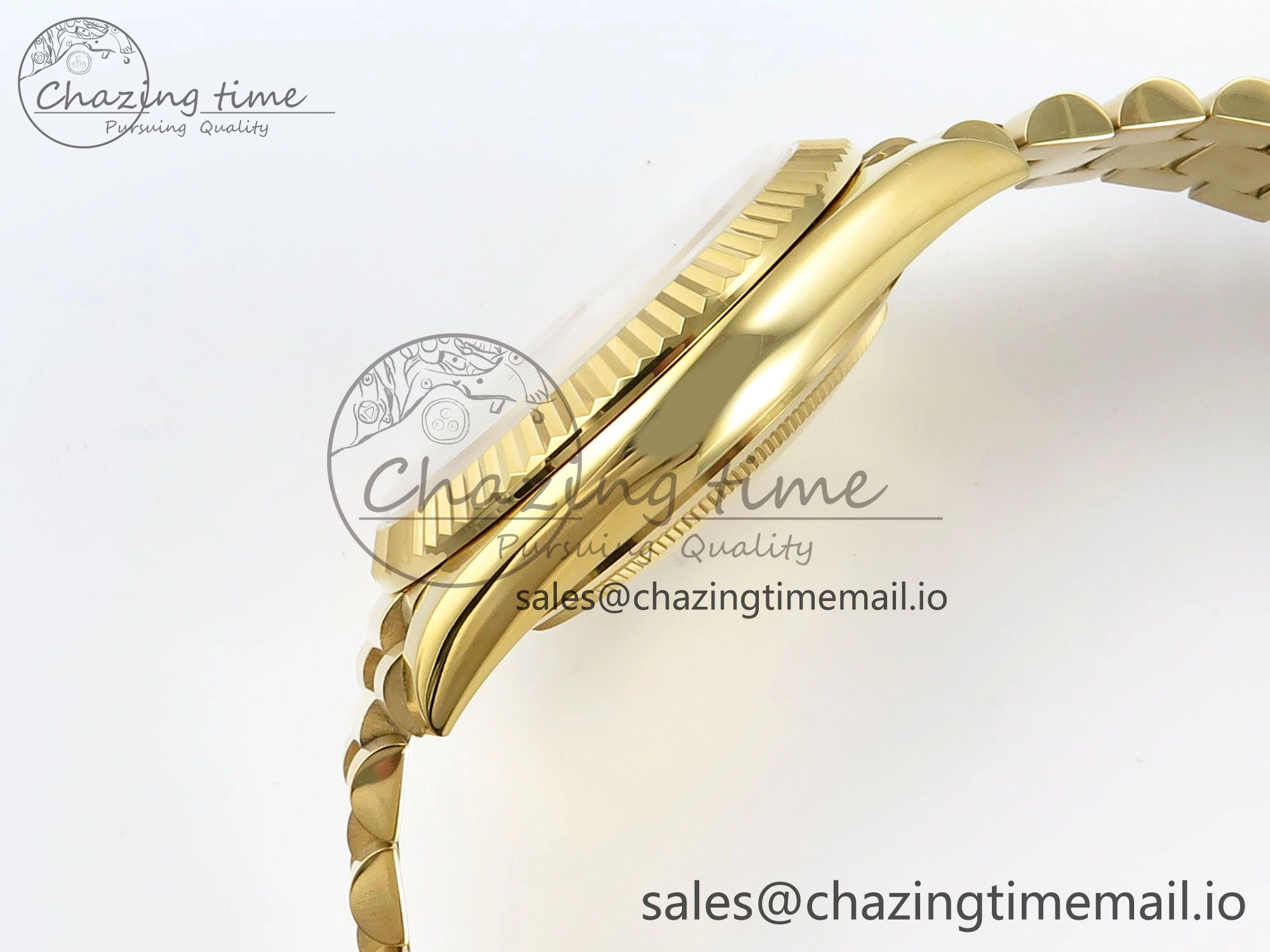 EasyCare Day Date 128238 36mm YG KF 1:1 Best Edition Gold Dial Stick Marker On President Bracelet A2836 (Gain Weight) 653