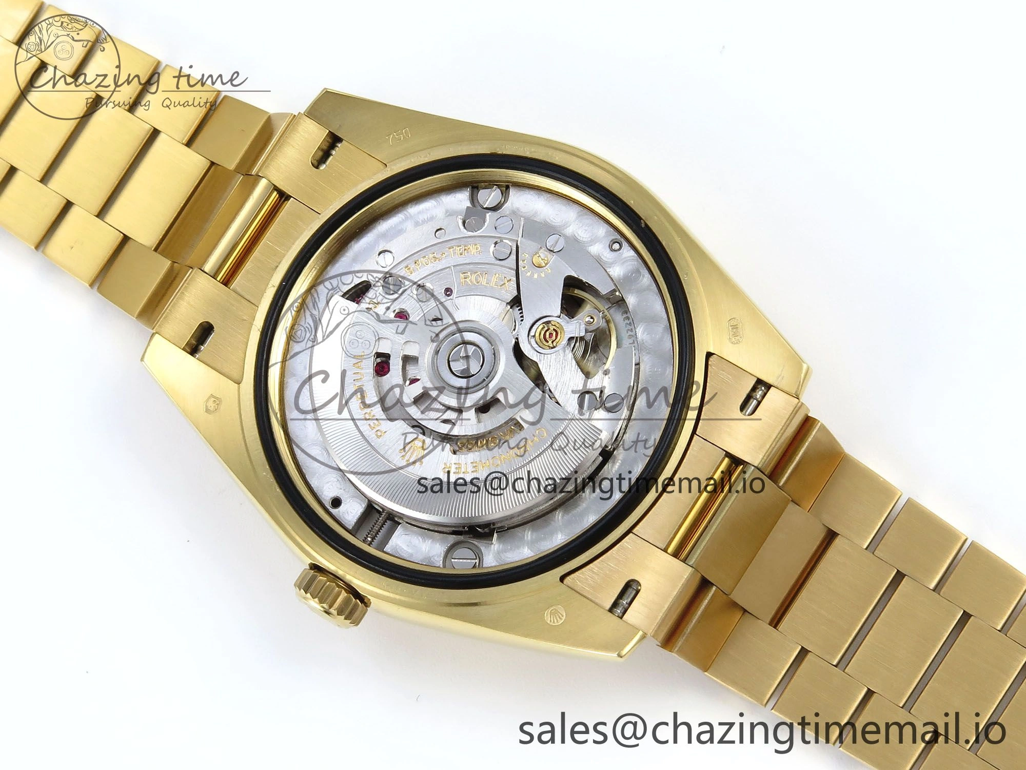 EasyCare Day Date 128238 36mm YG KF 1:1 Best Edition Gold Dial Stick Marker On President Bracelet A2836 (Gain Weight) 653