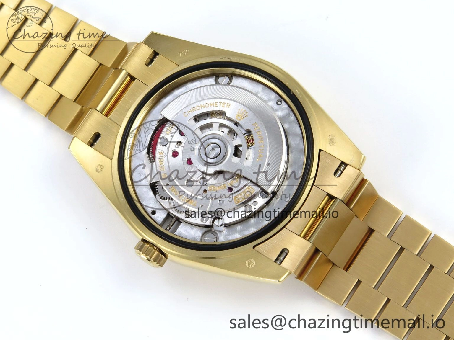 EasyCare Day Date 128238 36mm YG KF 1:1 Best Edition Gold Dial Stick Marker On President Bracelet A2836 (Gain Weight) 653