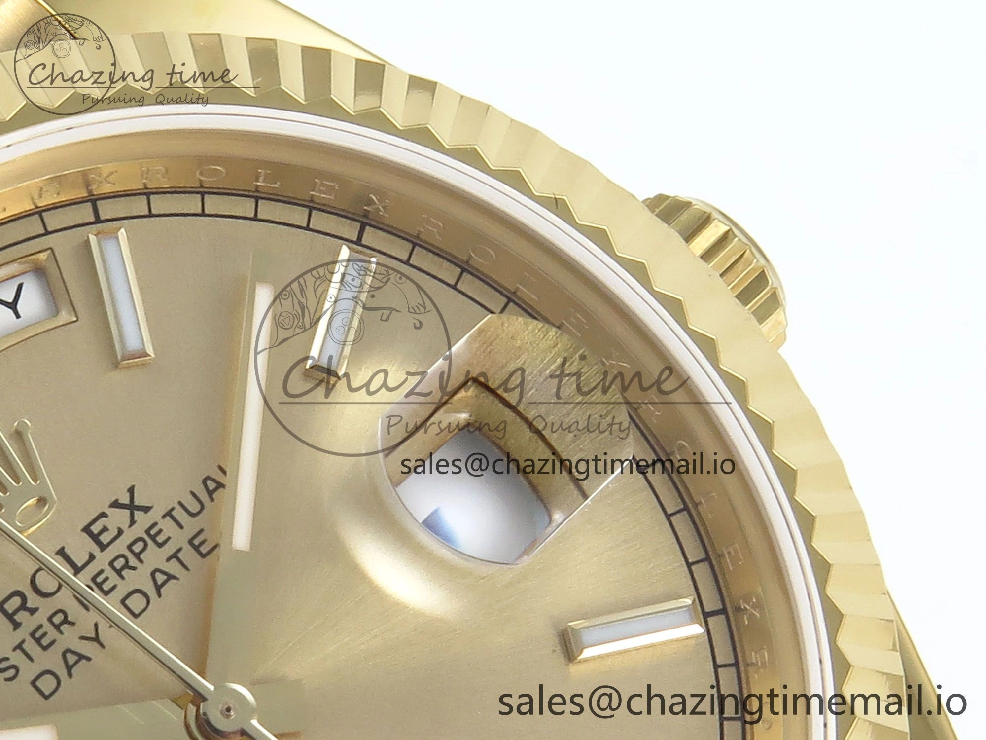 EasyCare Day Date 128238 36mm YG KF 1:1 Best Edition Gold Dial Stick Marker On President Bracelet A2836 (Gain Weight) 653