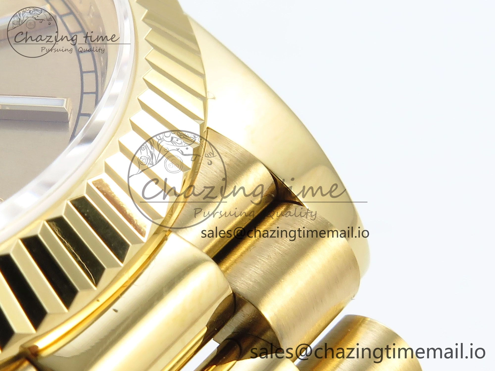 EasyCare Day Date 128238 36mm YG KF 1:1 Best Edition Gold Dial Stick Marker On President Bracelet A2836 (Gain Weight) 653