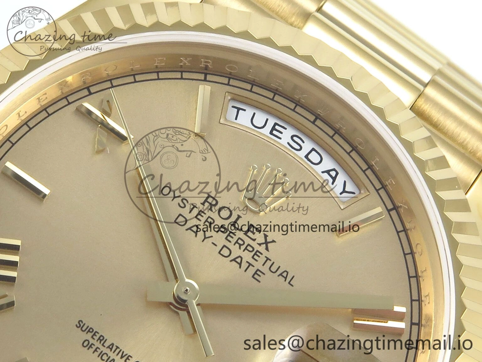 Functional Day Date 128238 36mm YG KF 1:1 Best Edition Gold Roman Dial On President Bracelet A2836 (Gain Weight) 649