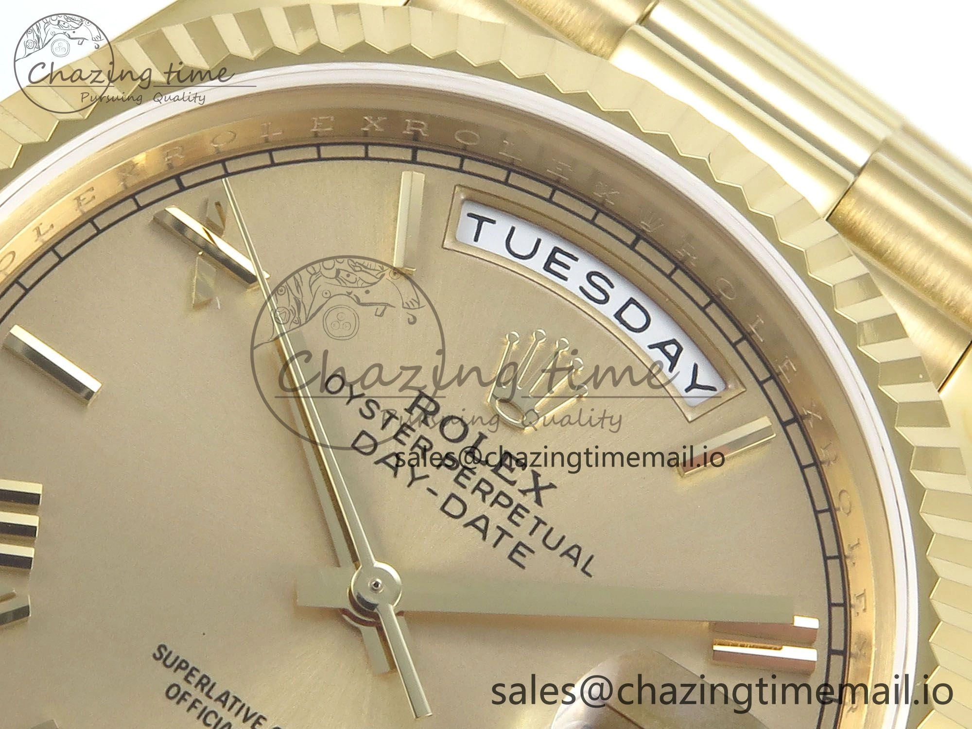 Functional Day Date 128238 36mm YG KF 1:1 Best Edition Gold Roman Dial On President Bracelet A2836 (Gain Weight) 649