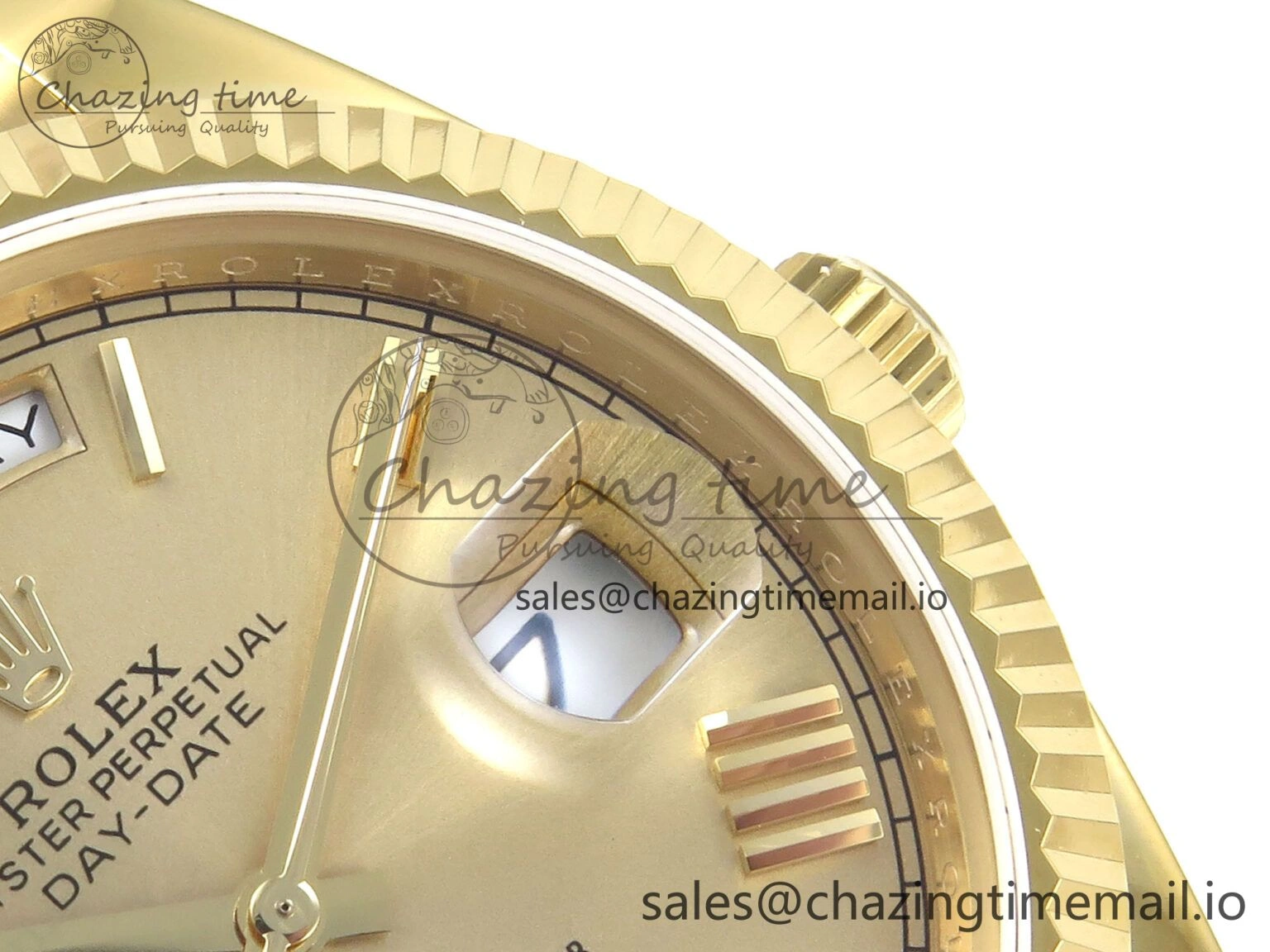 Functional Day Date 128238 36mm YG KF 1:1 Best Edition Gold Roman Dial On President Bracelet A2836 (Gain Weight) 649