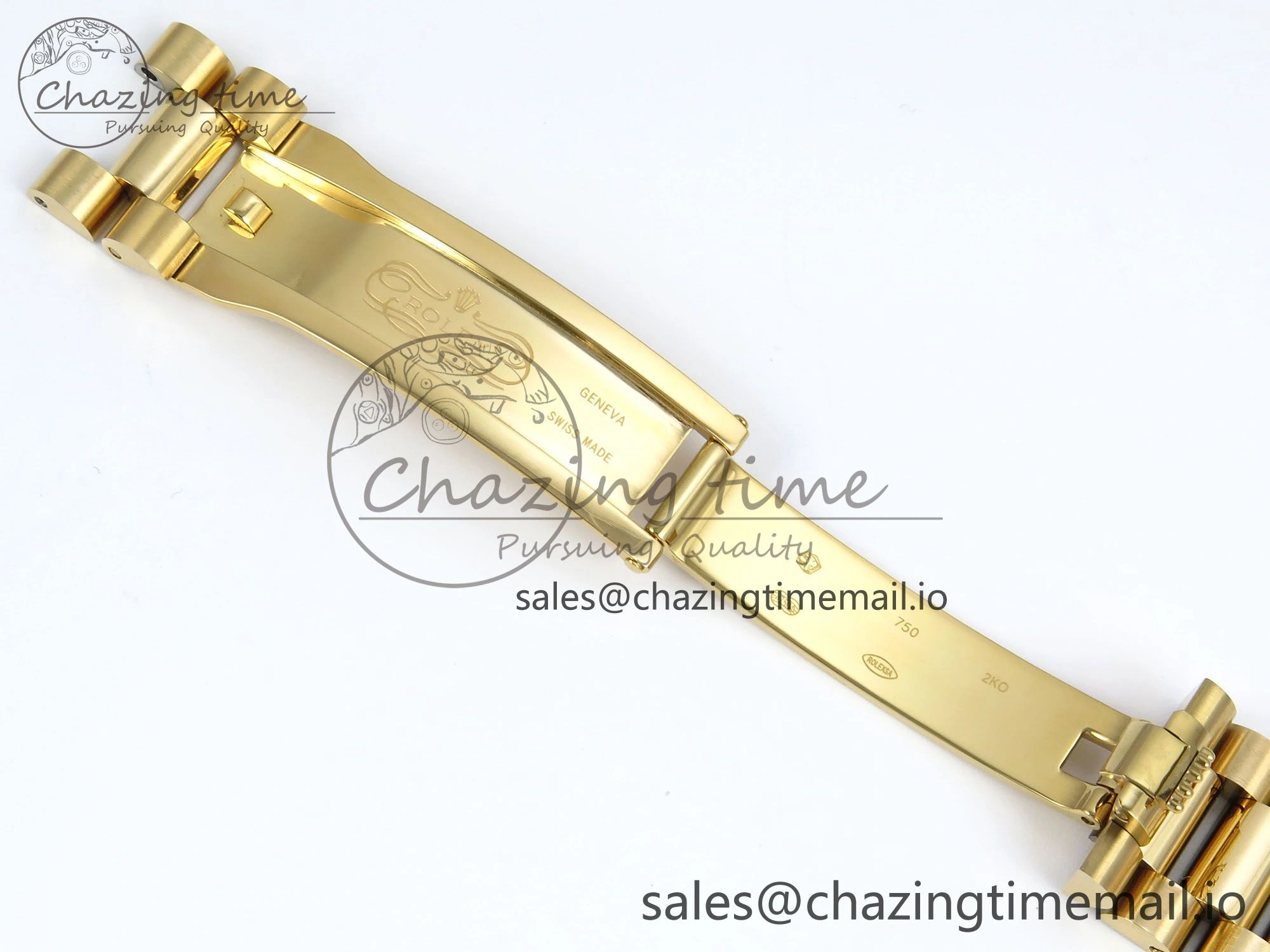 Day Date 128238 36mm YG KF 1:1 Best Edition White Dial Stick Marker On President Bracelet A2836 (Gain Weight) Stretchable 507