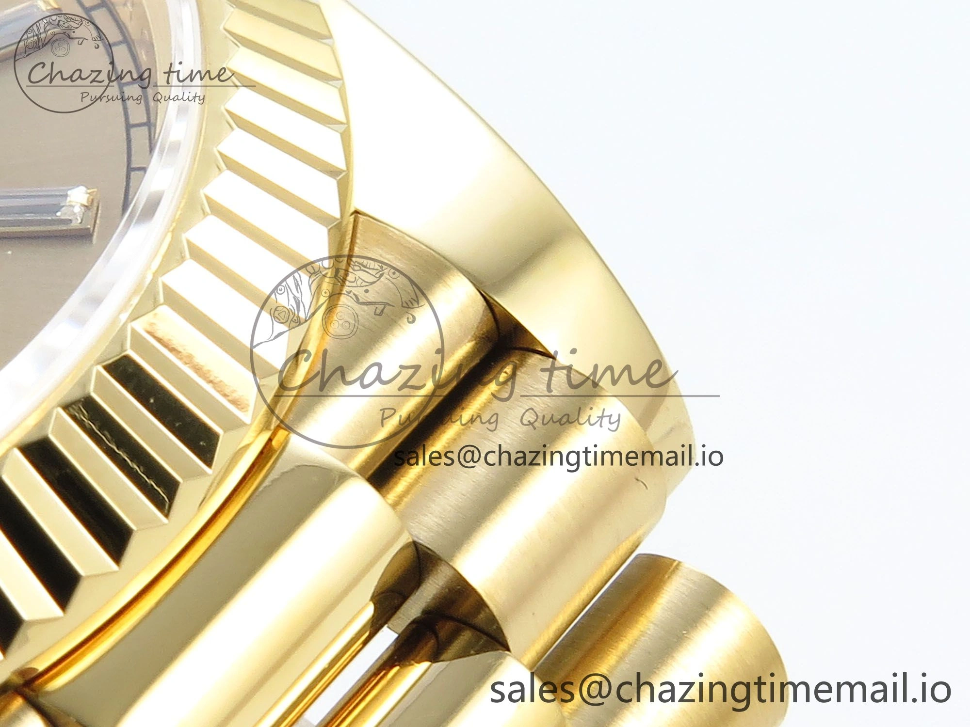 Day Date 128238 36mm YG KF 1:1 Best Edition YG Crystal Dial On President Bracelet A2836 (Gain Weight) Timeless 646