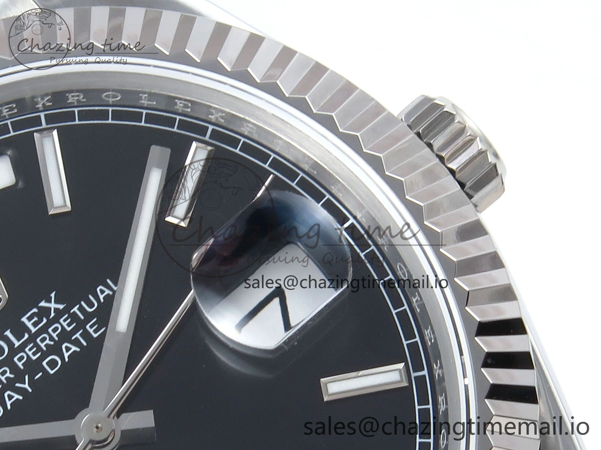 Day Date 128239 36mm SS KF 1:1 Best Edition Black Dial Stick Marker On President Bracelet A2836 (Gain Weight) Lightweight 640