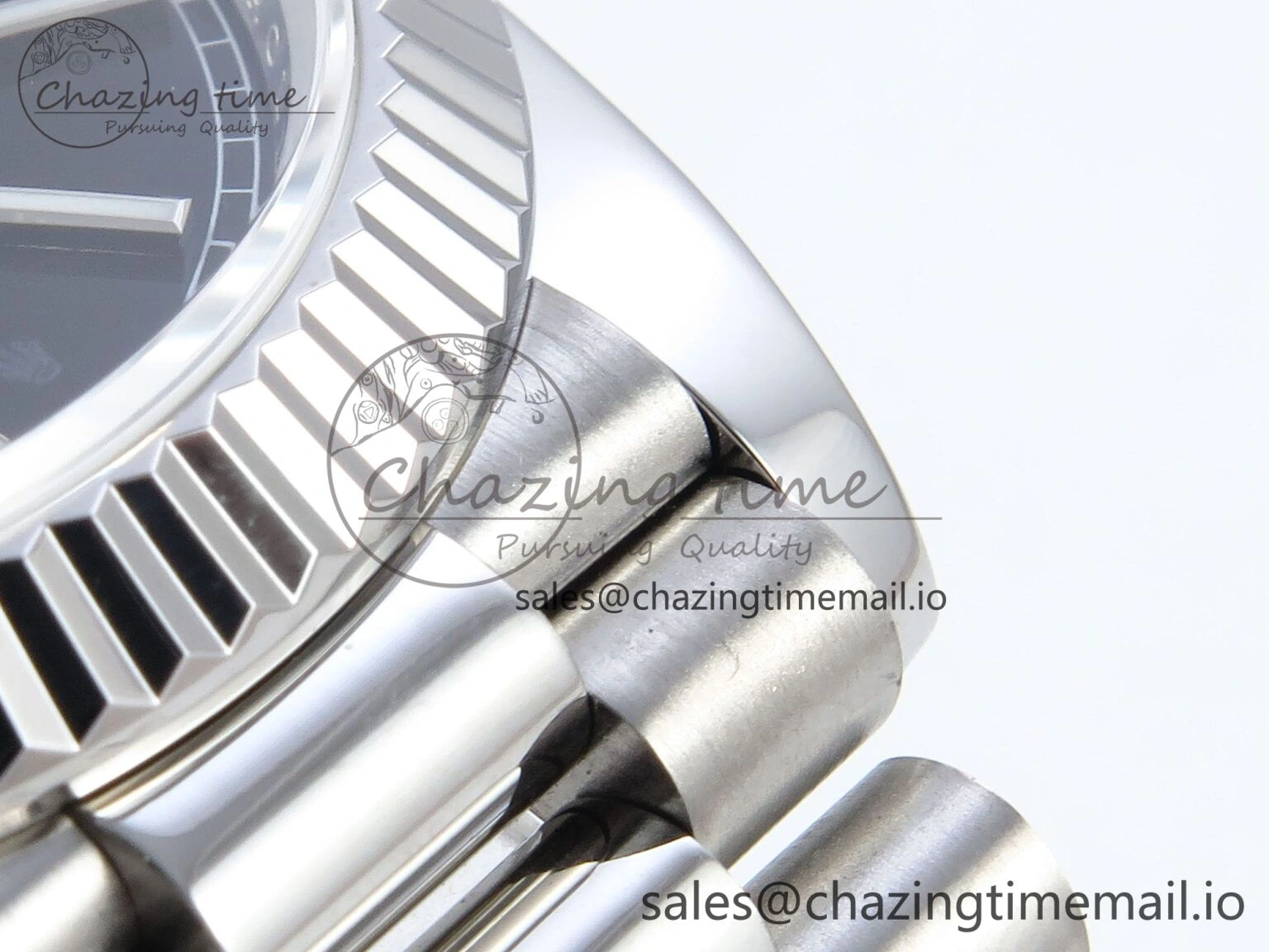Day Date 128239 36mm SS KF 1:1 Best Edition Black Dial Stick Marker On President Bracelet A2836 (Gain Weight) Lightweight 640