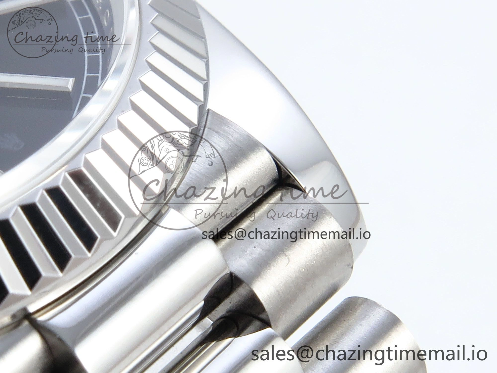 Day Date 128239 36mm SS KF 1:1 Best Edition Black Dial Stick Marker On President Bracelet A2836 (Gain Weight) Lightweight 640
