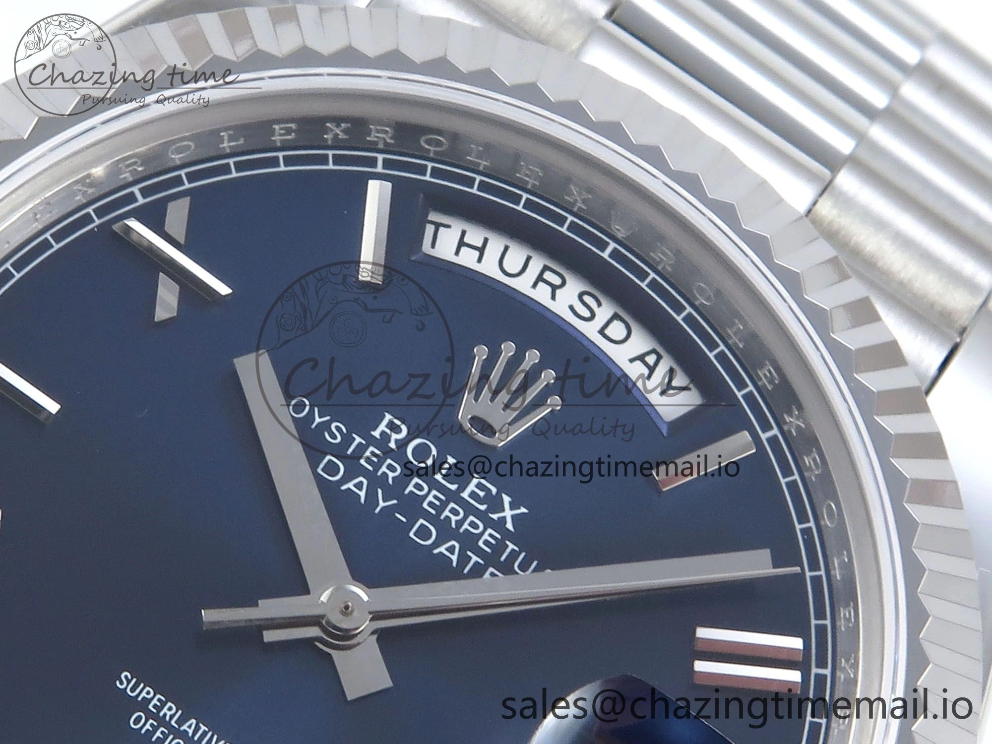Day Date 128239 36mm SS KF 1:1 Best Edition Blue Roman Dial On President Bracelet A2836 (Gain Weight) SmartChoice 642