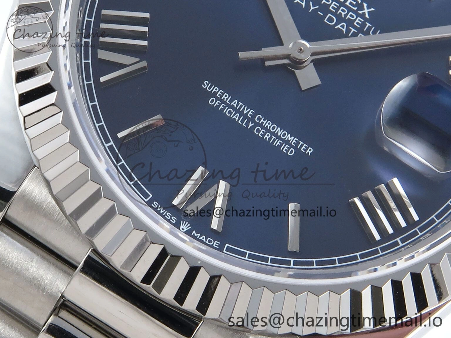 Day Date 128239 36mm SS KF 1:1 Best Edition Blue Roman Dial On President Bracelet A2836 (Gain Weight) SmartChoice 642