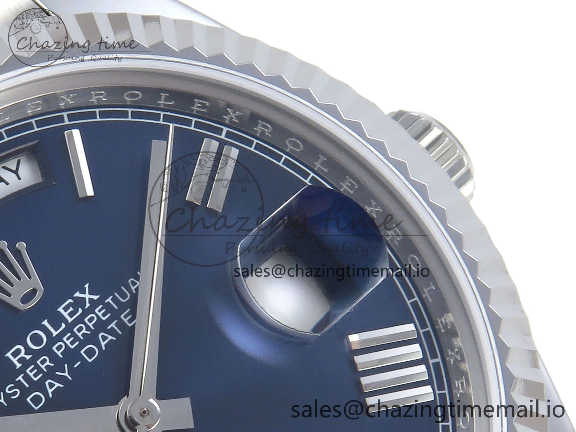 Day Date 128239 36mm SS KF 1:1 Best Edition Blue Roman Dial On President Bracelet A2836 (Gain Weight) SmartChoice 642