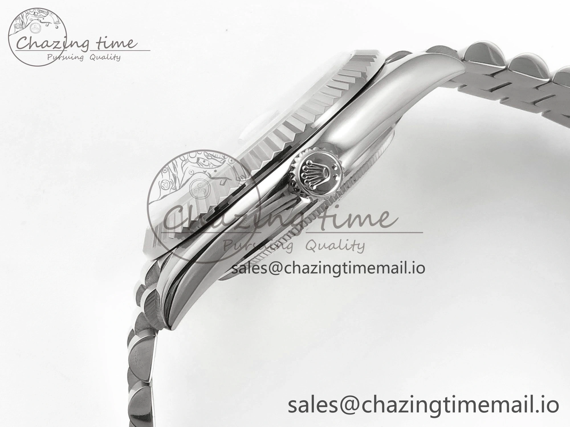 Efficient Day Date 128239 36mm SS KF 1:1 Best Edition Gray Dial Stick Marker On President Bracelet A2836 (Gain Weight) 643
