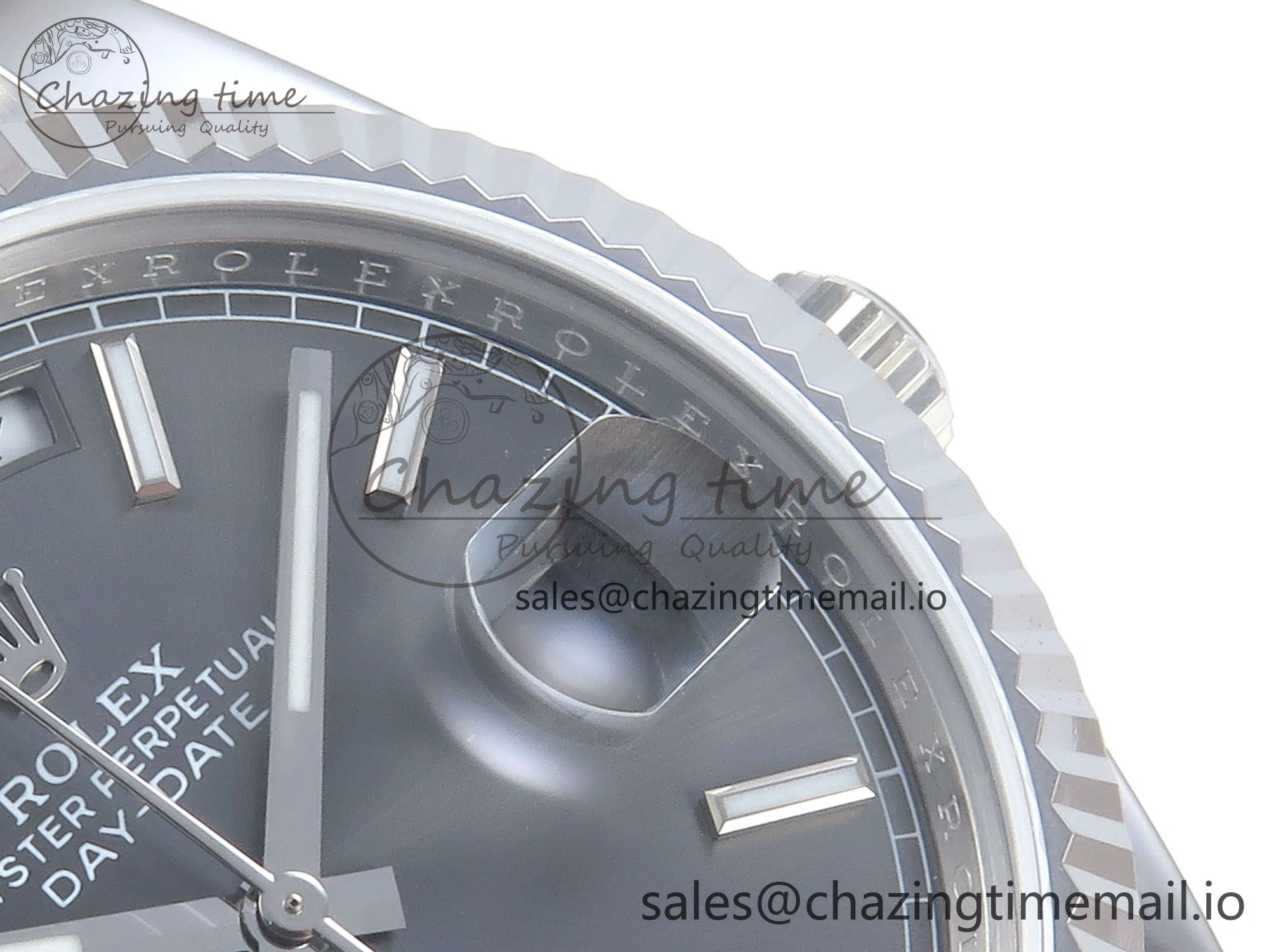 Efficient Day Date 128239 36mm SS KF 1:1 Best Edition Gray Dial Stick Marker On President Bracelet A2836 (Gain Weight) 643