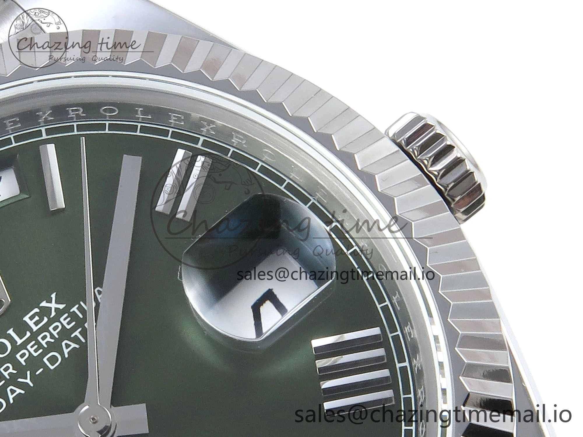 Day Date 128239 36mm SS KF 1:1 Best Edition Green Roman Dial On President Bracelet A2836 (Gain Weight) QuickDry 641