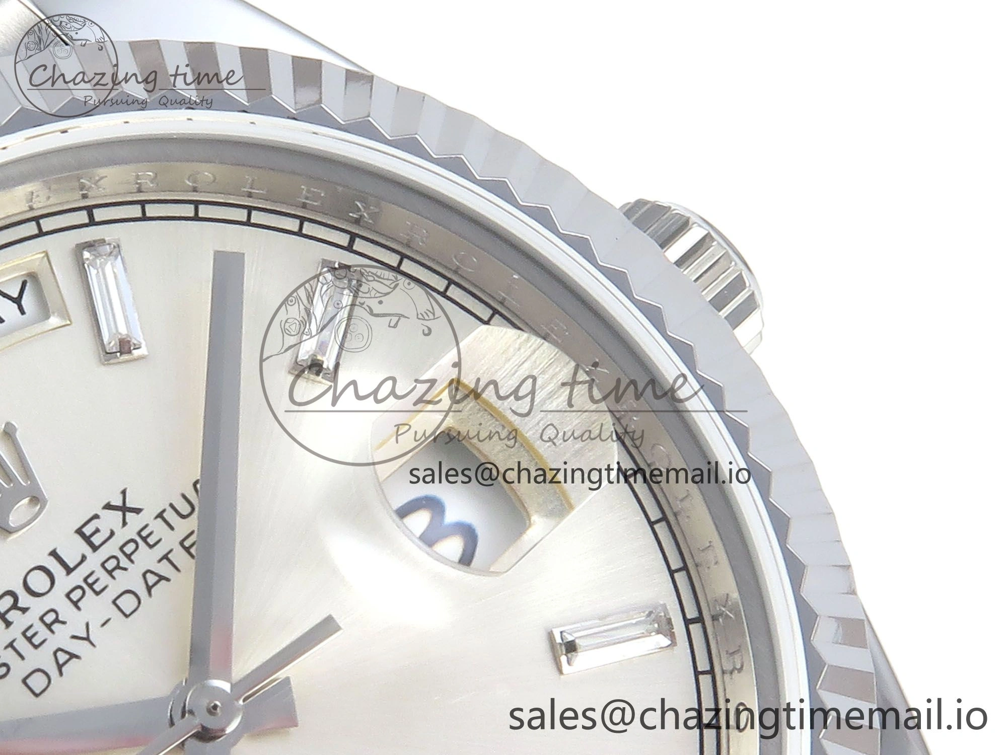 Original Day Date 128239 36mm SS KF 1:1 Best Edition Silver Crystal Dial On President Bracelet A2836 (Gain Weight) 645