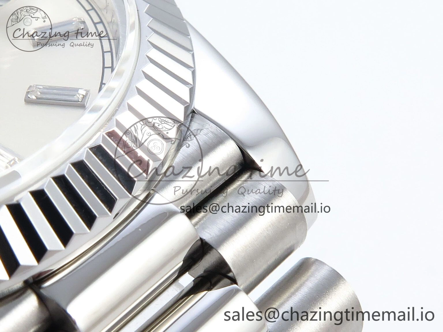 Original Day Date 128239 36mm SS KF 1:1 Best Edition Silver Crystal Dial On President Bracelet A2836 (Gain Weight) 645