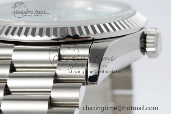 Minimalist Day Date 36 JDF 1:1 Best Edition 904L Steel Ice Blue Dial Roman Markers on Bracelet A 2199