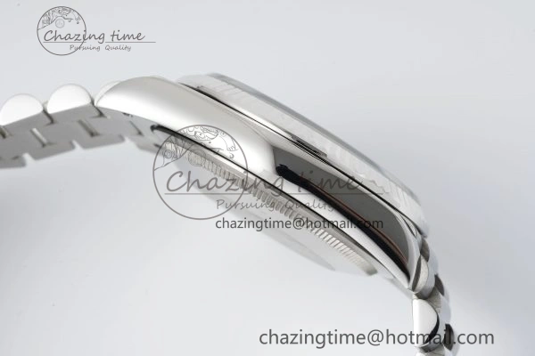 Minimalist Day Date 36 JDF 1:1 Best Edition 904L Steel Ice Blue Dial Roman Markers on Bracelet A 2199