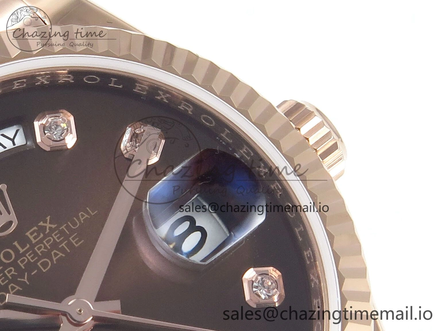 Day Date 36 RG 128235 KF 1:1 Best Edition Brown Diamonds Dial on President Bracelet A2836 (Gain Weight) Chic 503