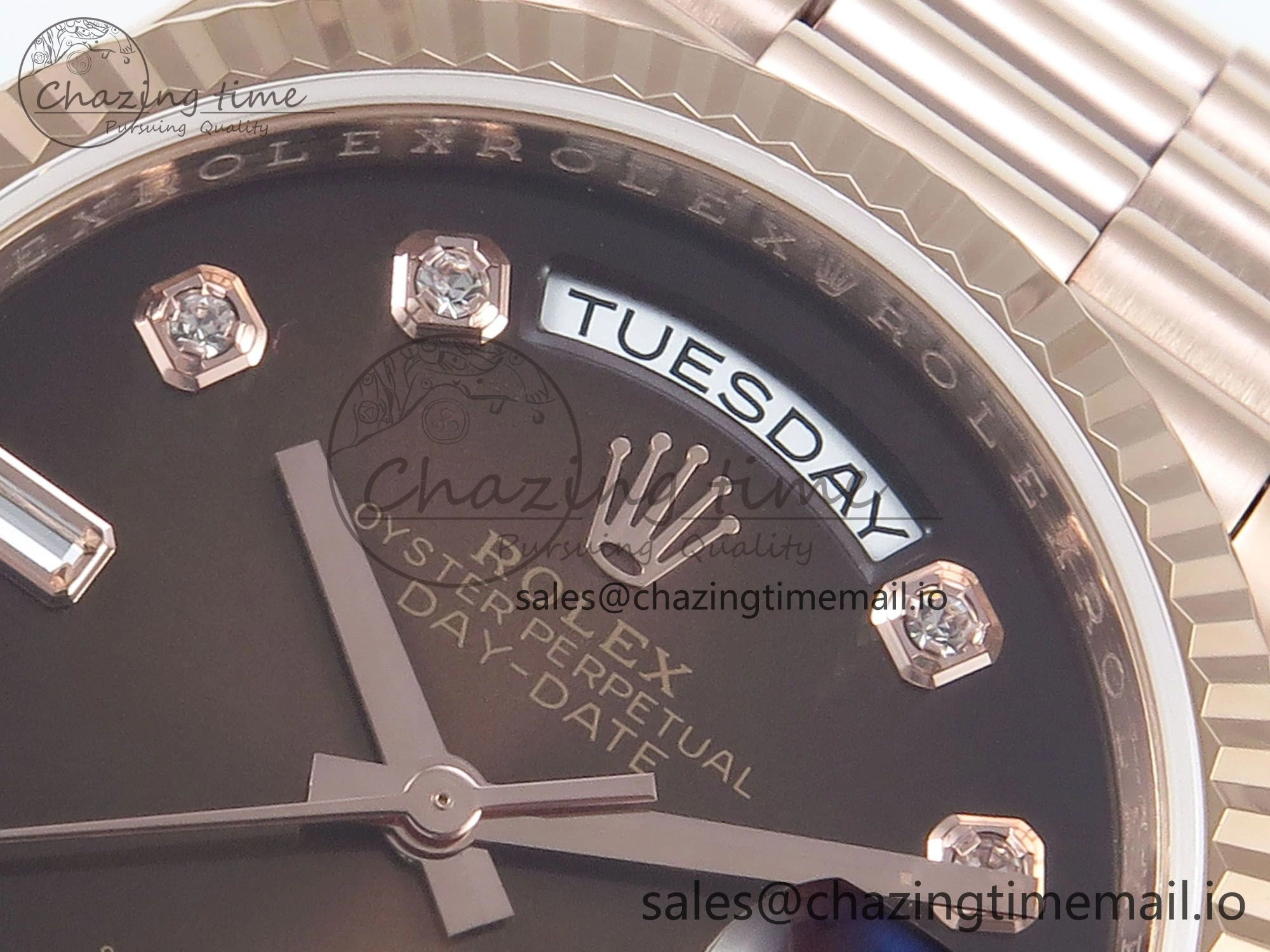 Day Date 36 RG 128235 KF 1:1 Best Edition Brown Diamonds Dial on President Bracelet A2836 (Gain Weight) Chic 503