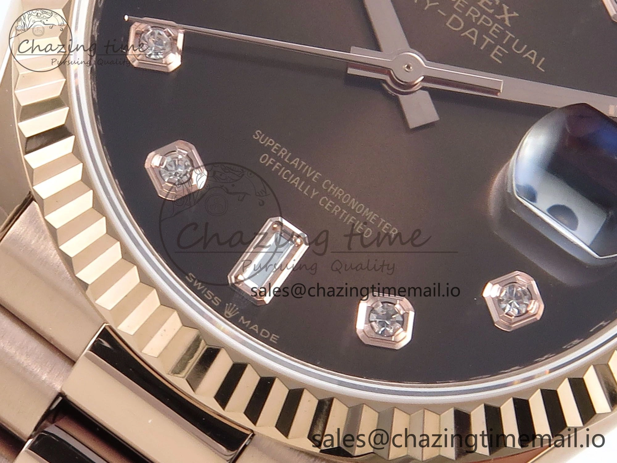 Day Date 36 RG 128235 KF 1:1 Best Edition Brown Diamonds Dial on President Bracelet A2836 (Gain Weight) Chic 503