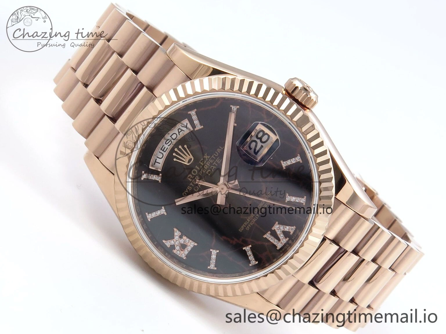 Fashionable Day Date 36 RG 128235 KF 1:1 Best Edition Eisenkiesel Dial on President Bracelet A2836 (Gain Weight) 502