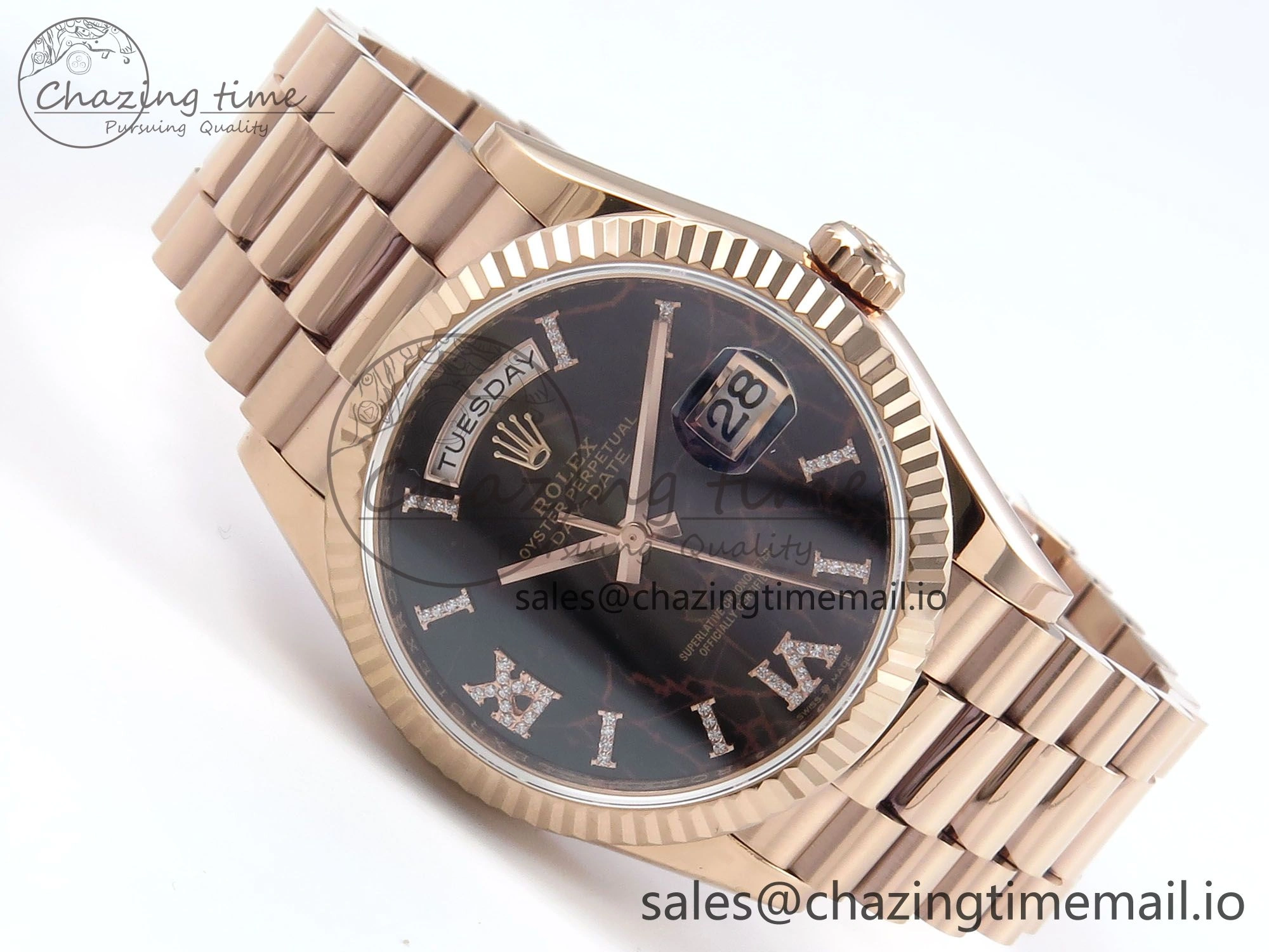 Fashionable Day Date 36 RG 128235 KF 1:1 Best Edition Eisenkiesel Dial on President Bracelet A2836 (Gain Weight) 502