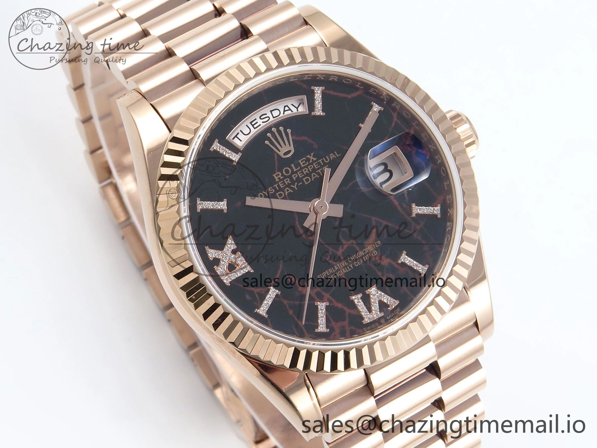 Fashionable Day Date 36 RG 128235 KF 1:1 Best Edition Eisenkiesel Dial on President Bracelet A2836 (Gain Weight) 502