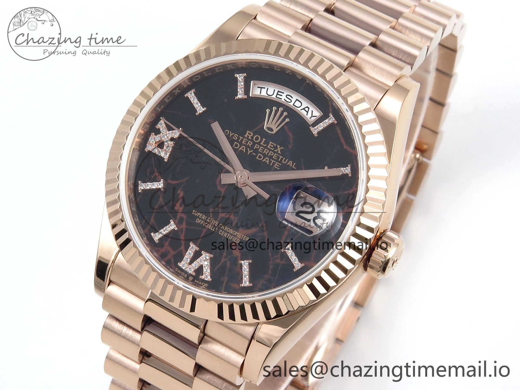 Fashionable Day Date 36 RG 128235 KF 1:1 Best Edition Eisenkiesel Dial on President Bracelet A2836 (Gain Weight) 502