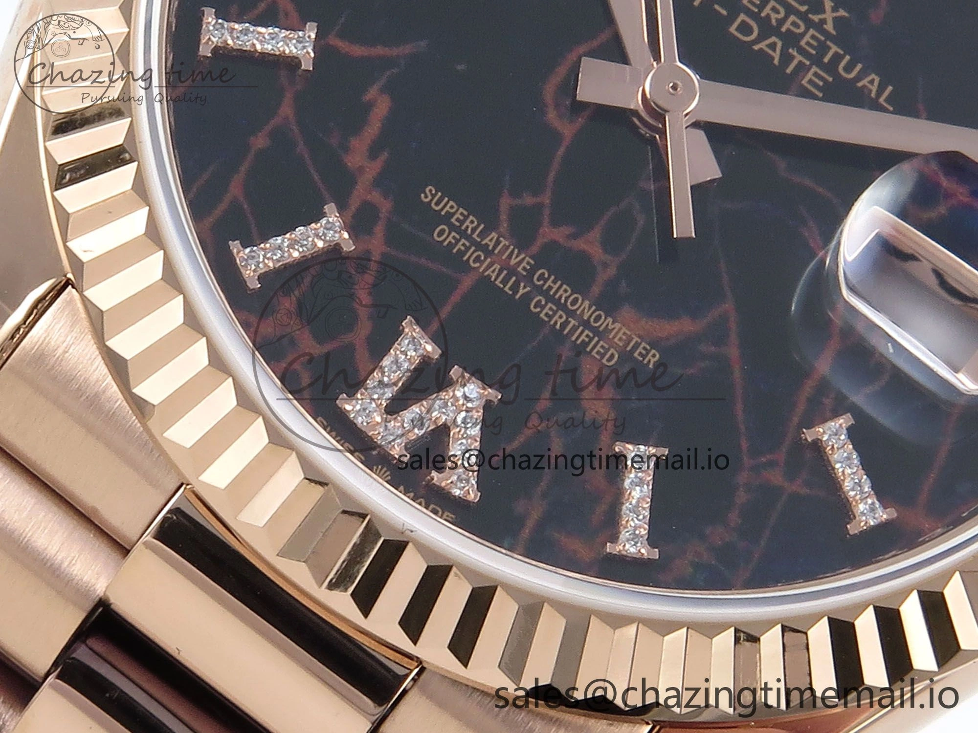 Fashionable Day Date 36 RG 128235 KF 1:1 Best Edition Eisenkiesel Dial on President Bracelet A2836 (Gain Weight) 502