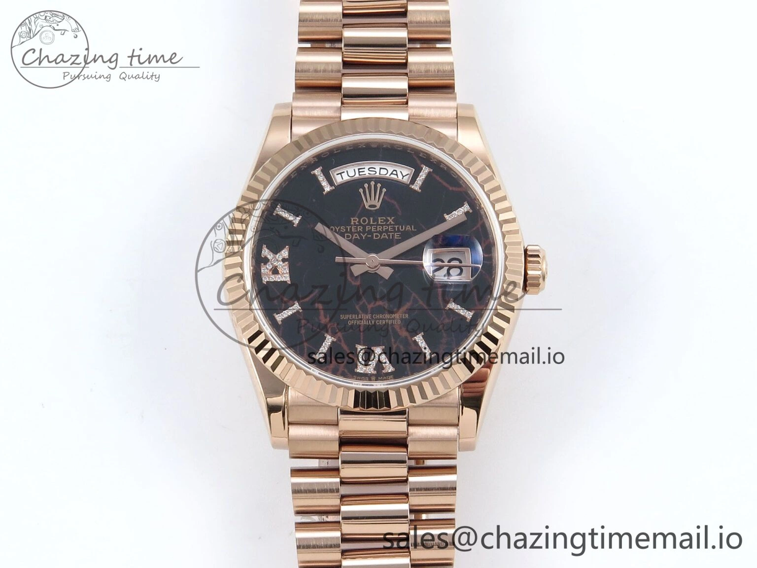 Fashionable Day Date 36 RG 128235 KF 1:1 Best Edition Eisenkiesel Dial on President Bracelet A2836 (Gain Weight) 502