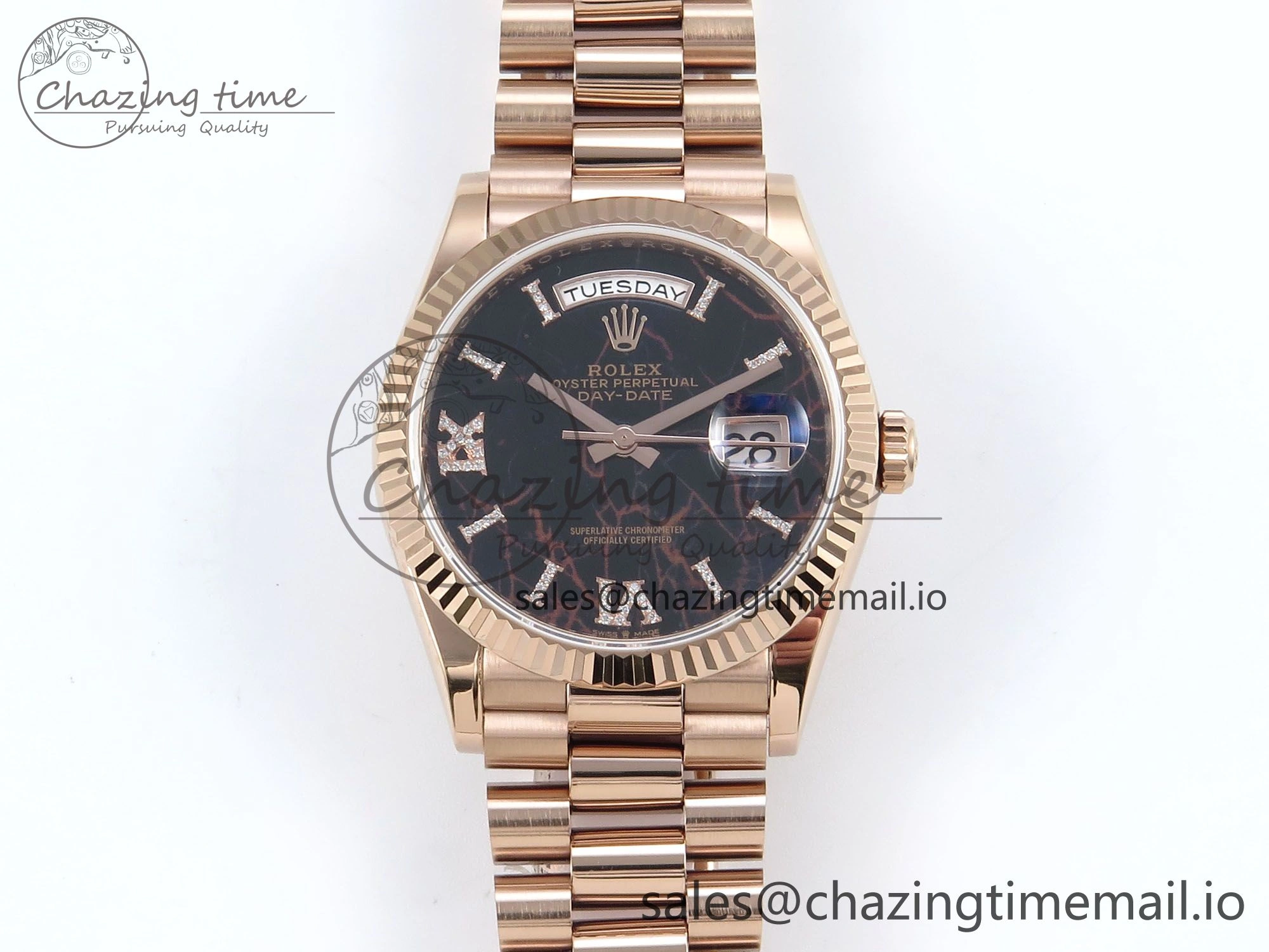 Fashionable Day Date 36 RG 128235 KF 1:1 Best Edition Eisenkiesel Dial on President Bracelet A2836 (Gain Weight) 502