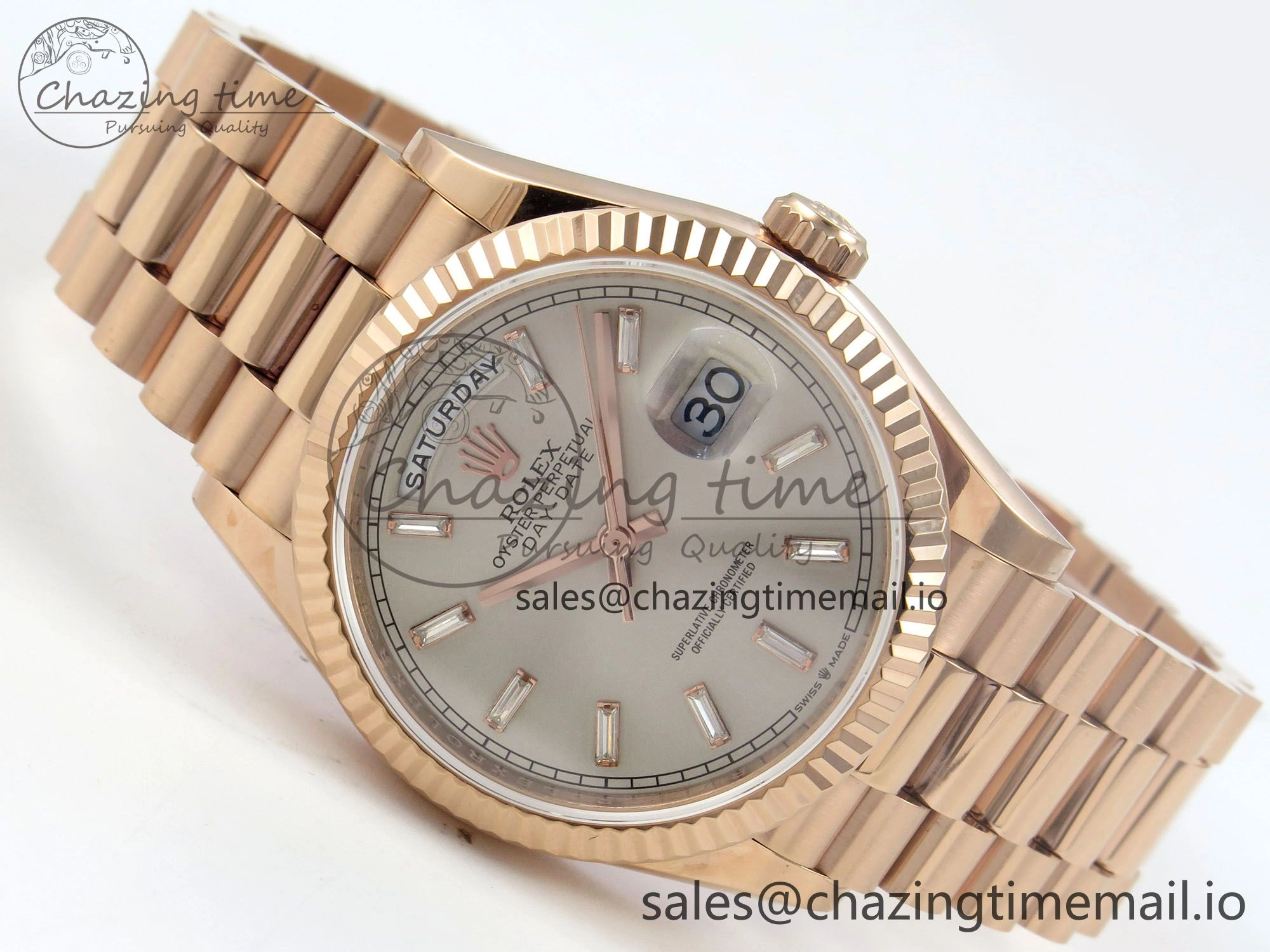 Day Date 36 RG 128235 KF 1:1 Best Edition Silver Crystal Dial on President Bracelet A2836 (Gain Weight) Practical 58