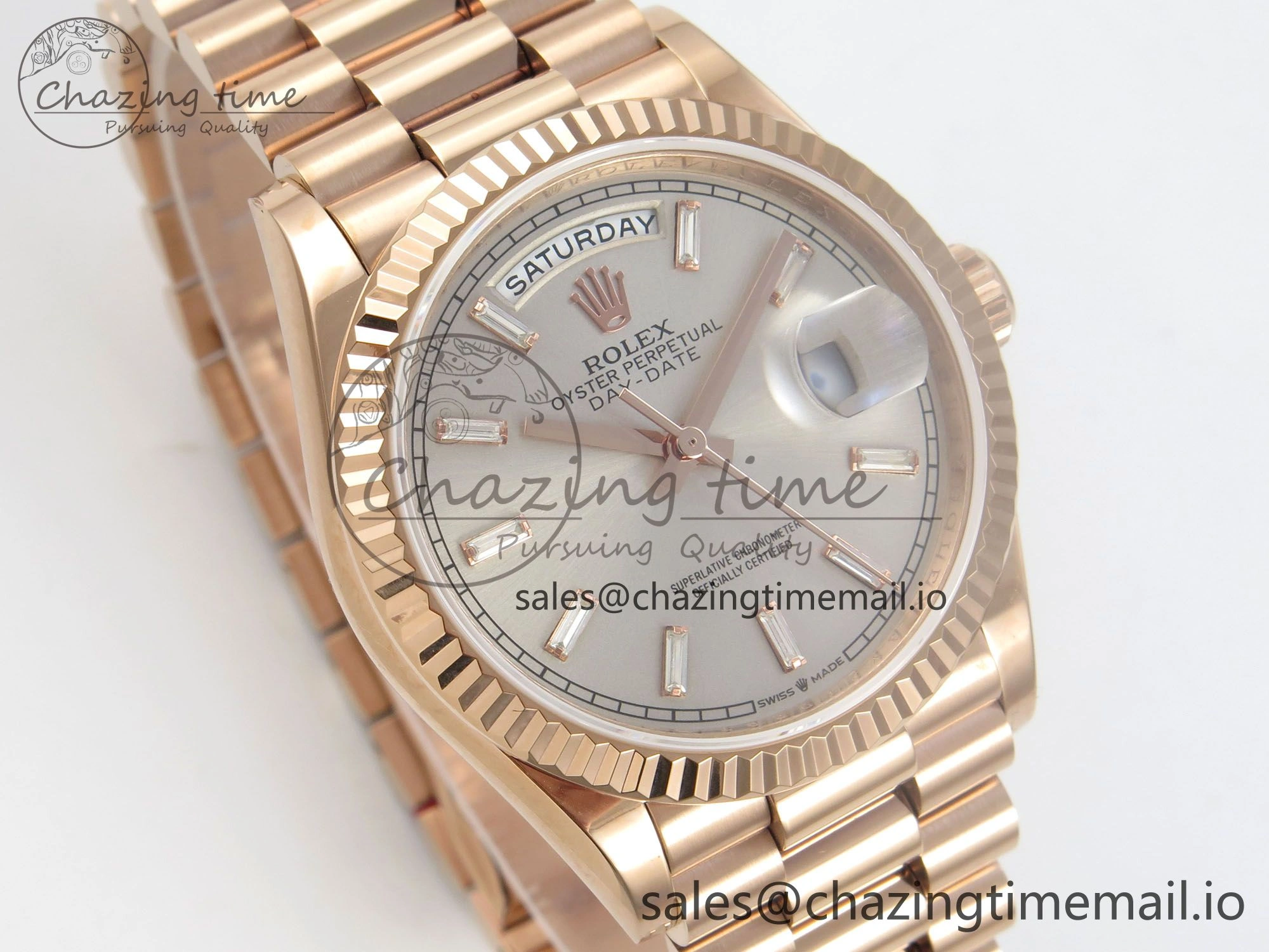 Day Date 36 RG 128235 KF 1:1 Best Edition Silver Crystal Dial on President Bracelet A2836 (Gain Weight) Practical 58